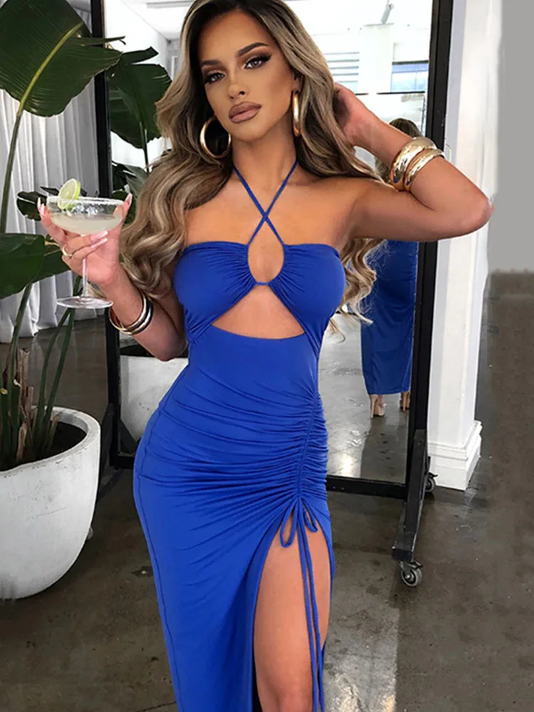 Sleeveless Sexy Female Midi Backless Dresses Slim Night Club Party Women's Dress Bodycon Vestidos Elegantes Para Mujer - Image 4