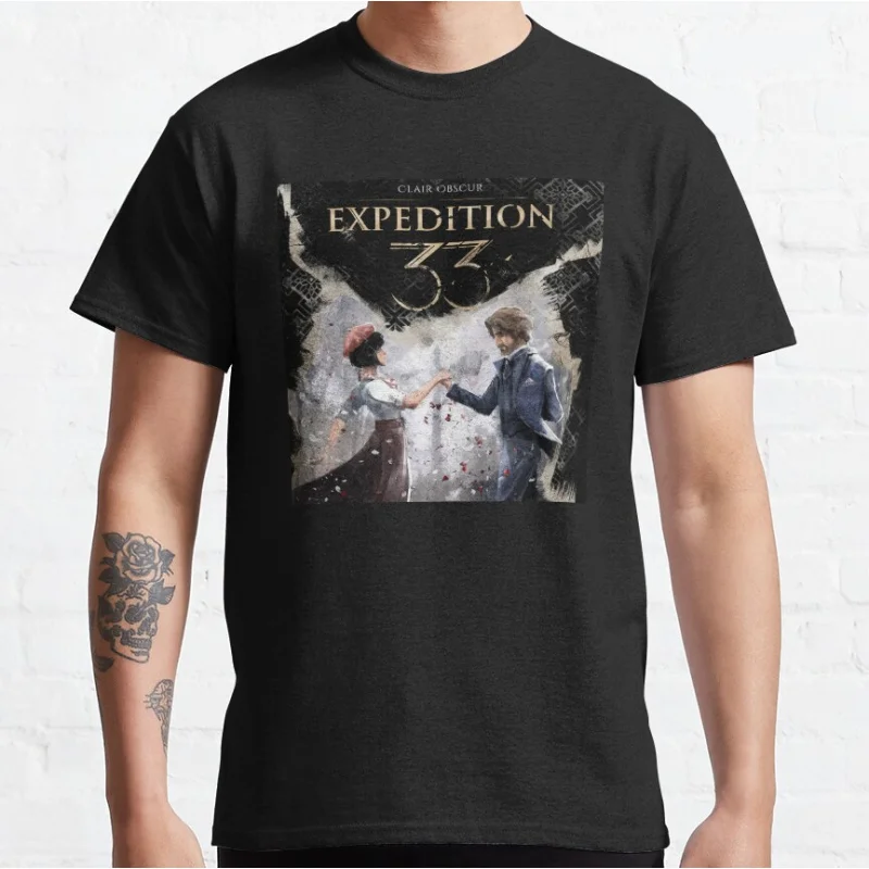 Expedition33 Clair Obscur Expedition 33 Dark Fantasy video game T-shirt Gift for Gamer Large size Adult Tops S-6XL